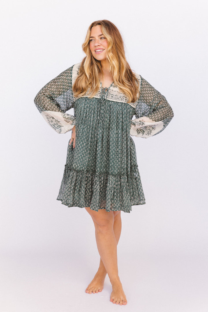 Rooh Mini Dress ~ Pine