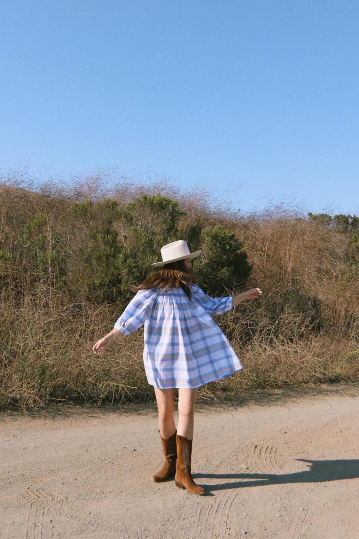 Freya Dress ~ Periwinkle Blue Plaid