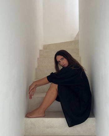 Kyra Mini Dress ~ Black Gauze